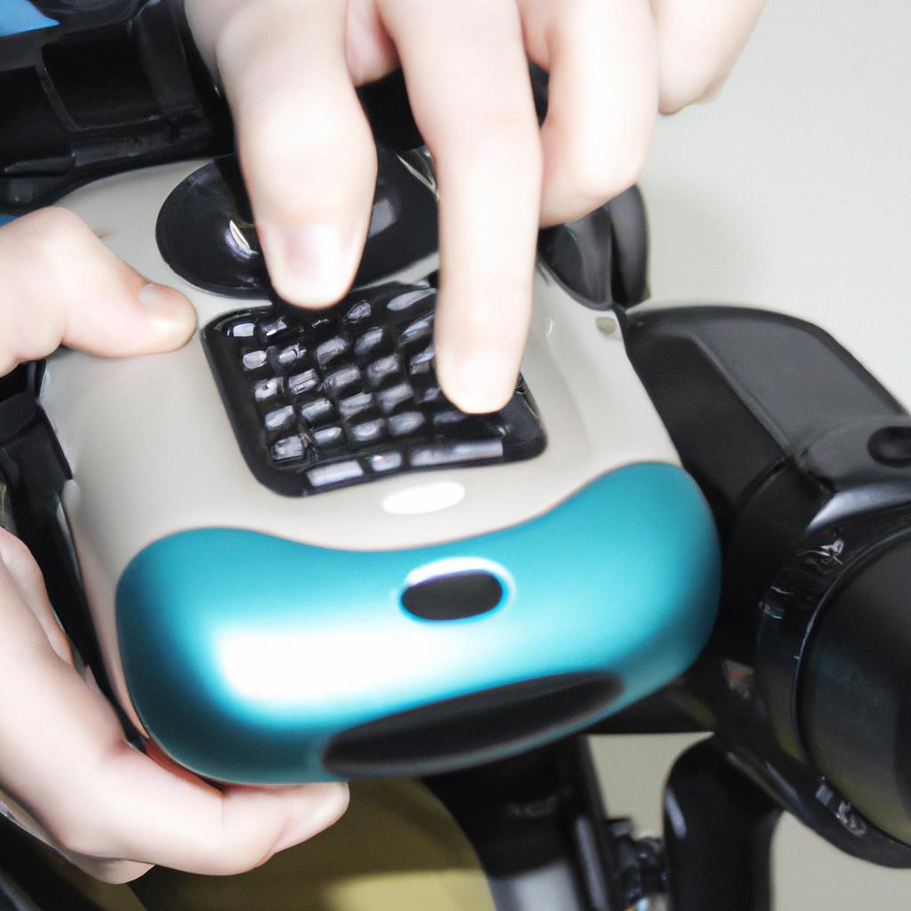 Person using assistive technology equipment