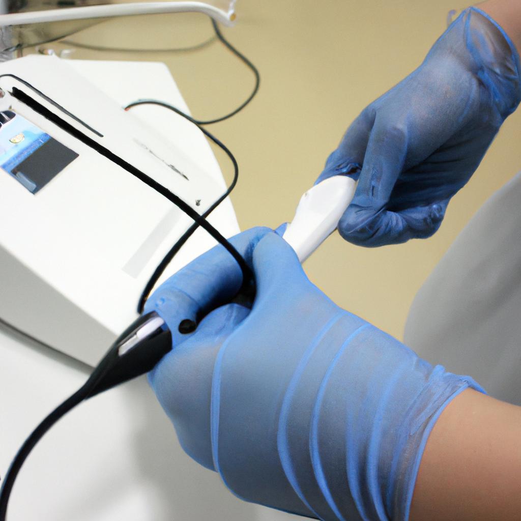 Person conducting medical device testing